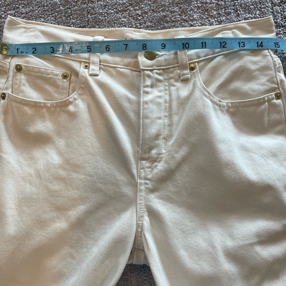 J. Crew Mid-Rise Relaxed Kick-Out Jeans, Ecru Wash, Raw Hem, Size 25 - Picture 7 of 16